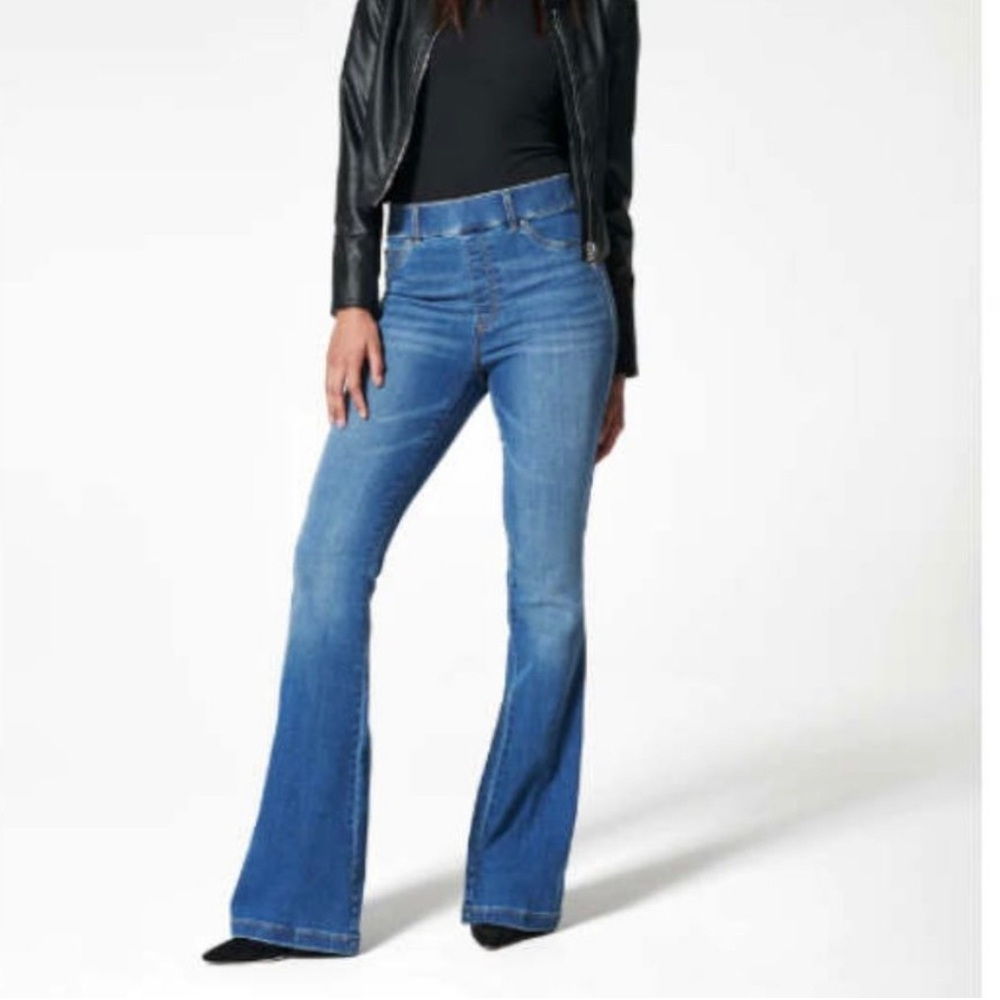 Spanx Flare Denim Jeans Vintage Indigo Sz 1X NWT - Picture 1 of 13